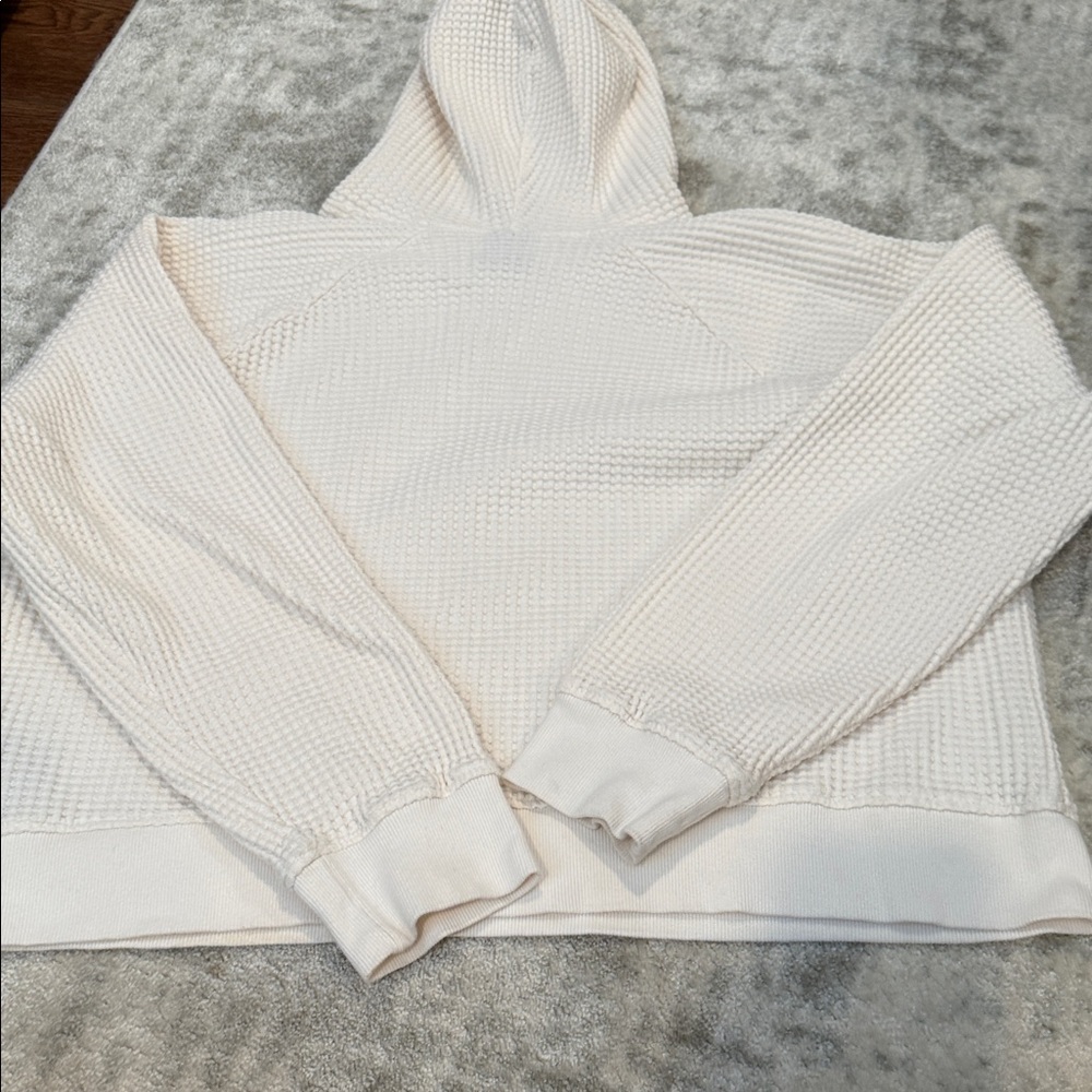 The North Face Women's Cream waffle hooded sweat size M - Picture 8 of 10